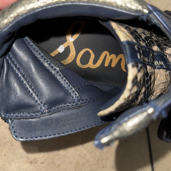 SAM EDELMAN Britt Snake Print Navy Fur Gold Metallic High Top Boot Sneaker 10 - Picture 12 of 12